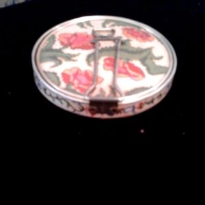 Vintage Floral Powder and with double Mirrors Compact